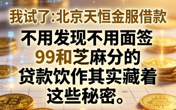 我试了北京天恒金服借款，发现不用面签和芝麻分的贷款软件其实藏着这些秘密