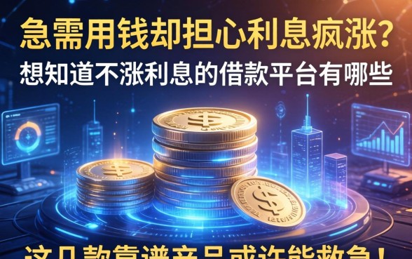 急需用钱却担心利息疯涨？想知道不涨利息的借款平台有哪些？这几款靠谱产品或许能救急！