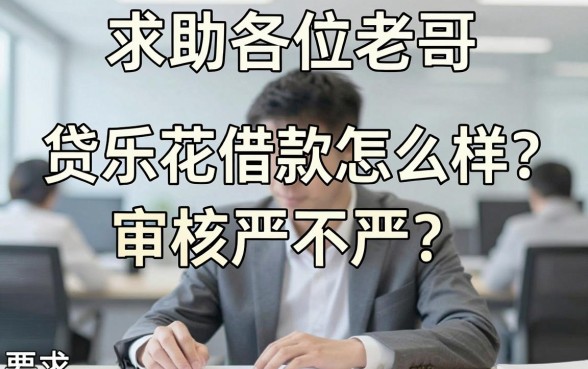 求助各位老哥，贷乐花借款怎么样？审核严不严？