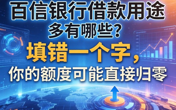 百信银行借款用途有哪些？填错一个字，你的额度可能直接归零