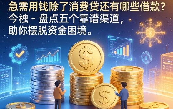 急需用钱除了消费贷还有哪些借款？盘点五个靠谱渠道，助你摆脱资金困境
