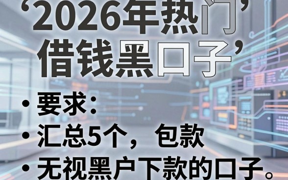2026年热门借钱黑口子，汇总5个无视黑户包下款的口子