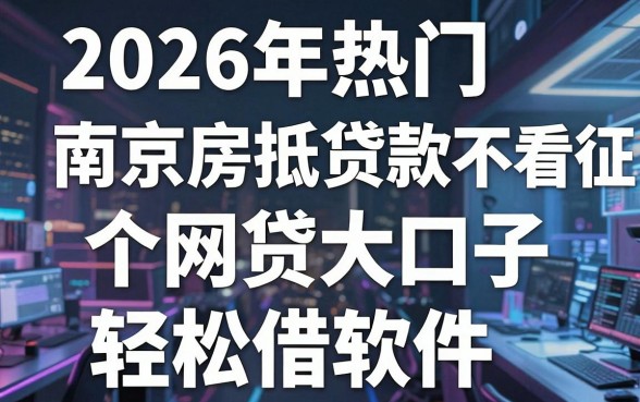 2026年热门南京房抵贷款不看征信，整合五个网贷大口子轻松借软件