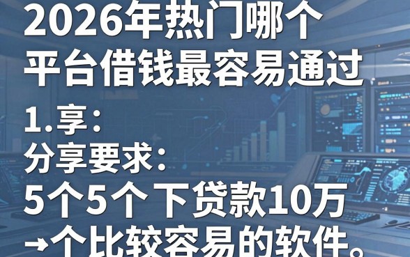2026年热门哪个平台借钱最容易通过,分享5个贷款10万比较容易的软件