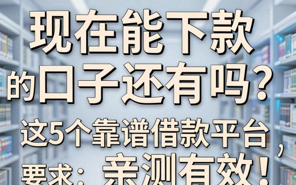 现在能下款的口子还有吗?这5个靠谱借款平台亲测有效!