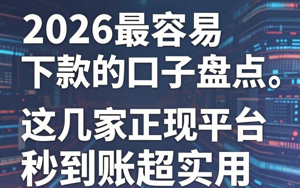 2026最容易下款的口子盘点,这几家正规平台秒到账超实用!