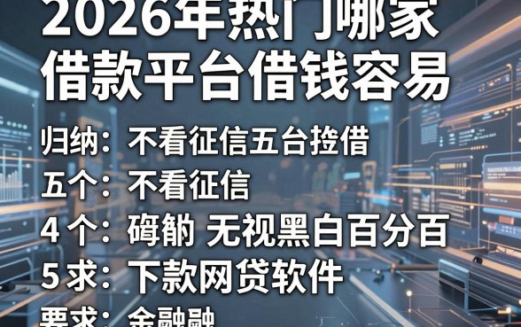 2026年热门哪家借款平台借钱容易,归纳五个不看征信无视黑白百分百下款网贷软件