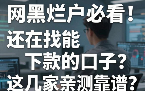 网黑烂户必看!还在找能下款的口子?这几家亲测靠谱!