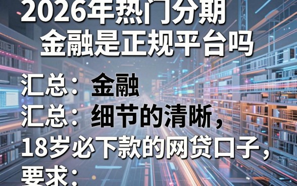 2026年热门分期金融是正规平台吗，汇总五个18岁必下款的网贷口子