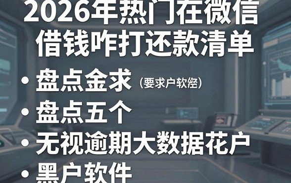 2026年热门在微信借钱咋打还款清单,盘点五个无视逾期大数据花户黑户软件