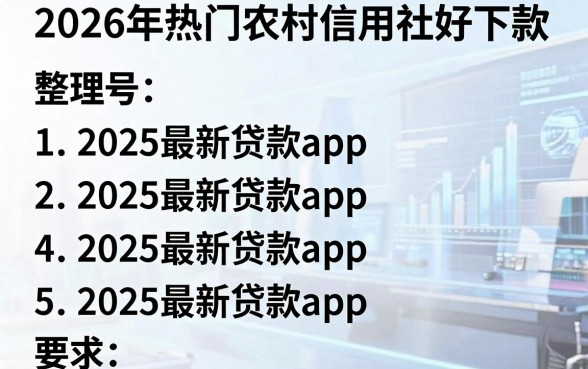 2026年热门农村信用社好下款，整理5个2025最新贷款app