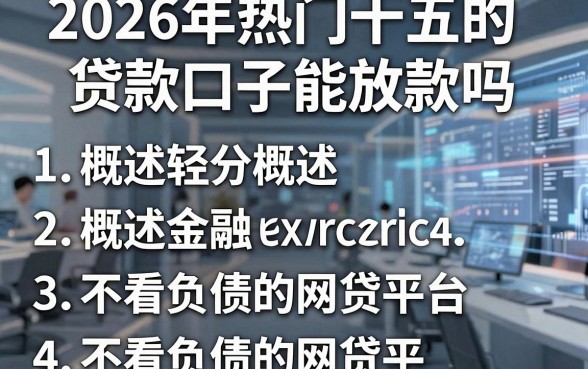 2026年热门十五天的贷款口子能放款吗,概括五个不看负债的网贷平台