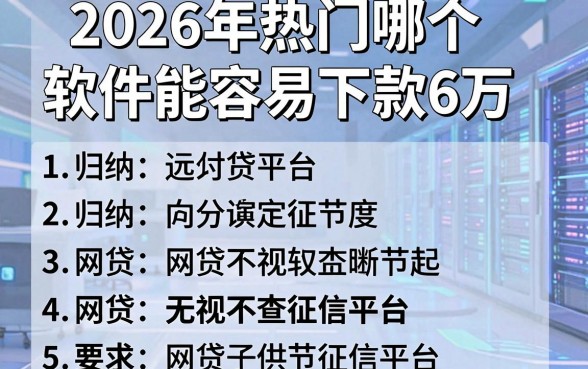 2026年热门哪个软件能容易下款6万,归纳五个网贷无视不查征信平台