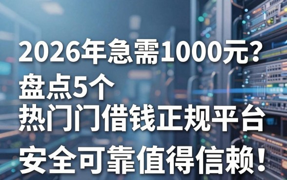 2026年急需1000元？盘点5个热门借钱正规平台，安全可靠值得信赖！