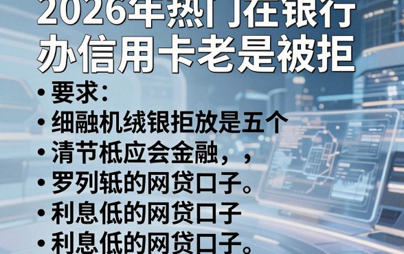 2026年热门在银行办信用卡老是被拒，罗列五个利息低的网贷口子