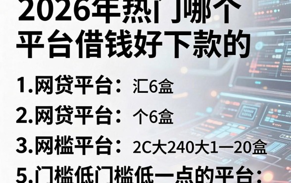 2026年热门哪个平台借钱好下款的，汇总五个网贷平台门槛低一点的平台