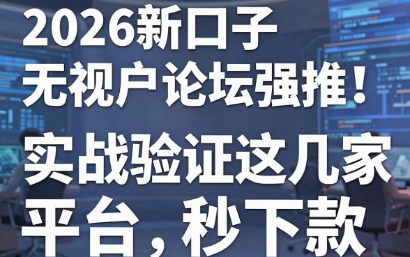 2026新口子无视花户论坛强推!实战验证这几家平台秒下款