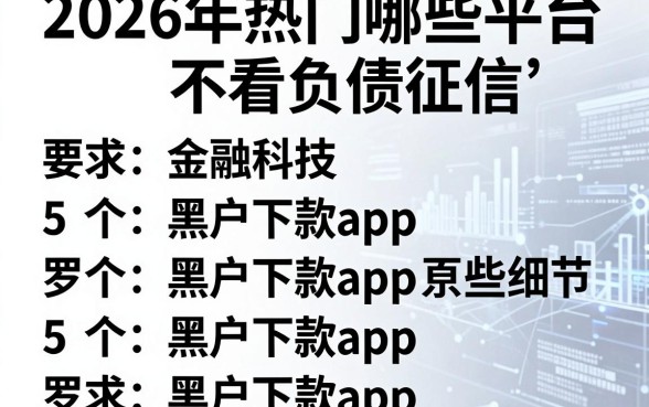 2026年热门哪些平台不看负债征信,罗列5个黑户下款app