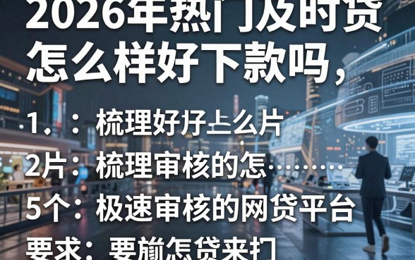 2026年热门及时贷怎么样好下款吗,梳理5个极速审核的网贷平台