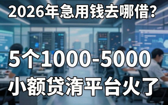 2026年急用钱去哪借?这5个1000-5000小额贷款平台火了