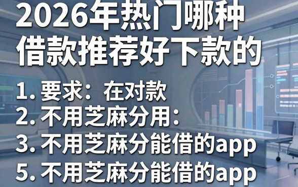 2026年热门哪种借款推荐好下款的,概括5个不用芝麻分能借的app