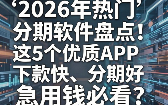 2026年热门分期软件盘点:这5个优质APP下款快、分期好,急用钱必看!