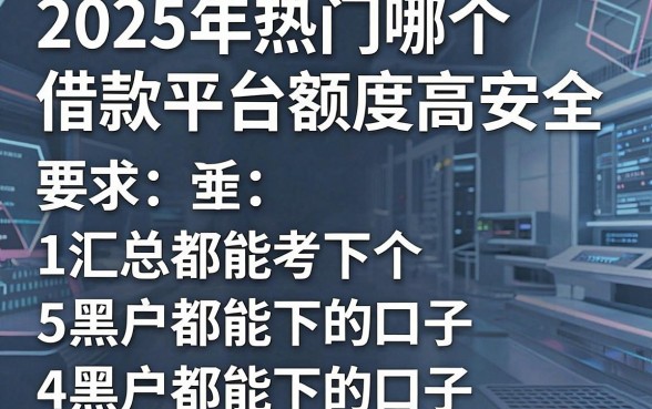 2025年热门哪个借款平台额度高安全，汇总5个黑户都能下的口子