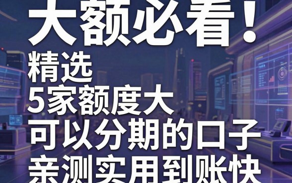 大额必看！精选5家额度大可以分期的口子，亲测实用到账快