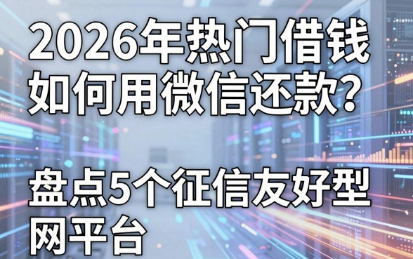 2026年热门借钱如何用微信还款？盘点5个征信友好型网贷平台！