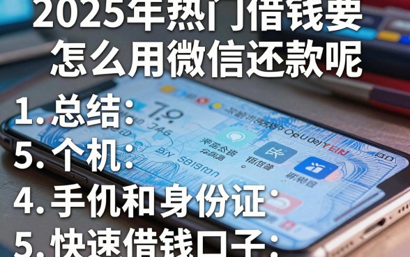 2025年热门借钱要怎么用微信还款呢，总结5个手机和身份证快速借钱口子