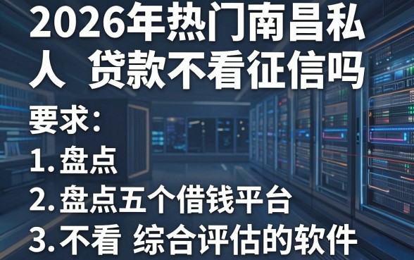 2026年热门南昌私人贷款不看征信吗，盘点五个借钱平台不看综合评估的软件