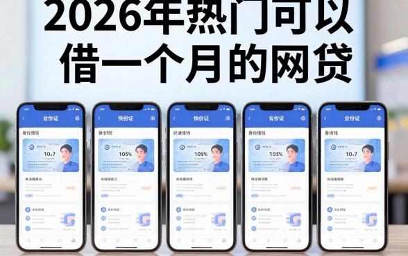 2026年热门可以借一个月的网贷,整合五个手机和身份证快速借钱平台