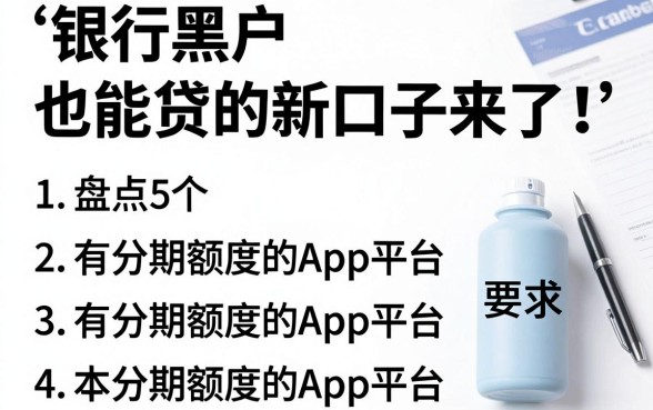 银行黑户也能贷的新口子来了!盘点5个有分期额度的App平台
