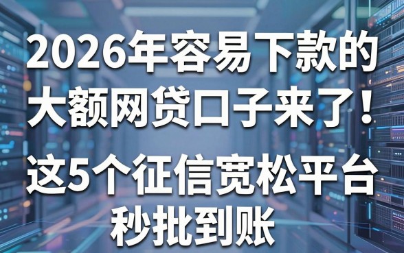 2026年容易下款的大额网贷口子来了!这5个征信宽松平台秒批到账