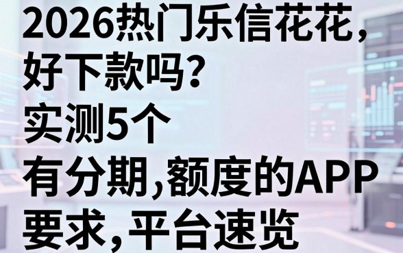 2026热门乐信花好下款吗？实测5个有分期额度的APP平台速览！