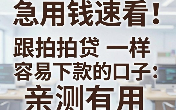 急用钱速看！盘点几家跟拍拍贷一样容易下款的口子，亲测有用