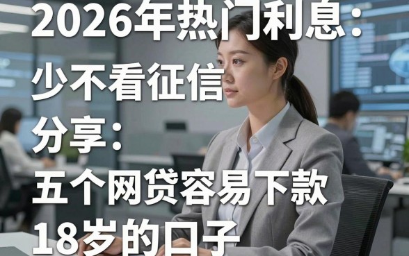 2026年热门利息少不看征信，分享五个网贷容易下款18岁的口子