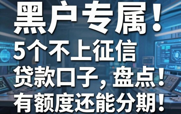 黑户专属！5个不上征信贷款口子盘点，有额度还能分期