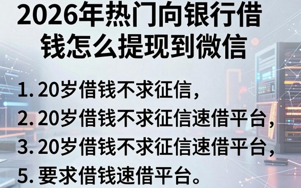 2026年热门向银行借钱怎么提现到微信,汇总5个20岁借钱不求征信速借平台