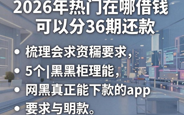 2026年热门在哪借钱可以分36期还款,梳理5个网黑真正能下款的app