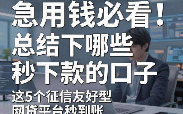 急用钱必看！总结下哪些秒下款的口子，这5个征信友好型网贷平台秒到账！