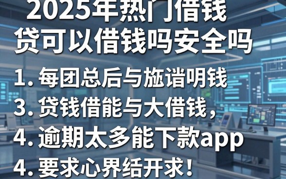 2025年热门借钱贷可以借钱吗安全吗,总结五个逾期太多能下款app