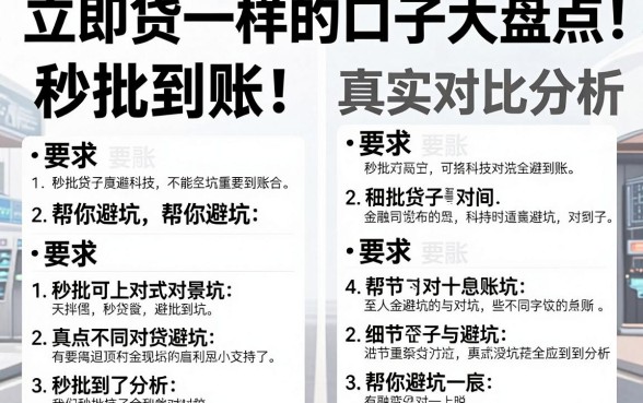 秒批到账!和立即贷一样的口子大盘点,真实对比分析帮你避坑