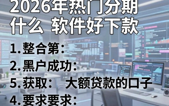 2026年热门分期什么软件好下款，整合5个黑户成功获取大额贷款的口子
