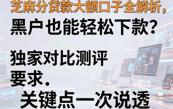 芝麻分贷款大额口子全解析：黑户也能轻松下款？独家对比测评，关键点一次说透！