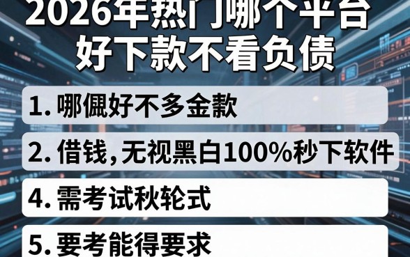 2026年热门哪个平台好下款不看负债,整合5个借钱无视黑白100%秒下软件