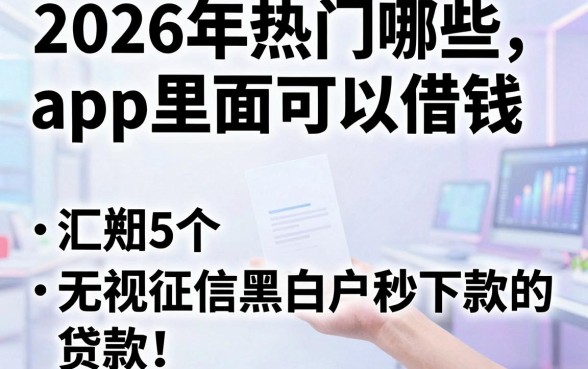 2026年热门哪些app里面可以借钱，汇总5个无视征信黑白户秒下款的贷款