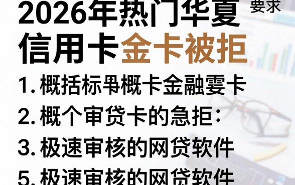 2026年热门华夏信用卡金卡被拒，概括5个极速审核的网贷软件