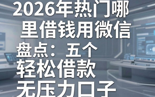 2026年热门哪里借钱用微信,盘点五个轻松借款无压力口子