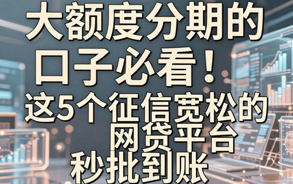 大额度分期的口子必看！这5个征信宽松的网贷平台秒批到账